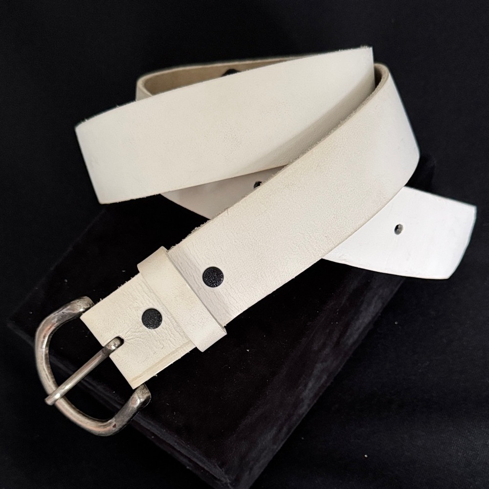 Rockmount Ranch Wear White Leather Belt